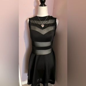 ZEAGOO - black mess cut out dress